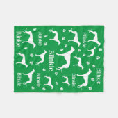 Whippet Groene Gepersonaliseerde Hondendeken Fleece Deken (Voorkant (Horizontaal))