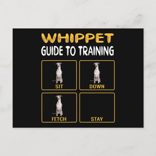 Whippet Guide to training Dog Obedience Aankondigingskaart (Voorkant)