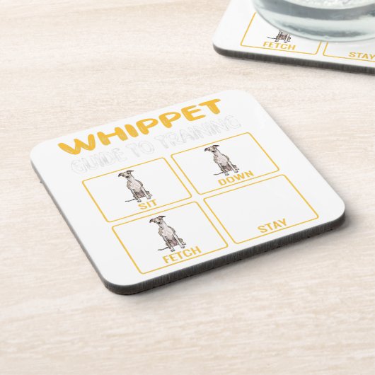 Whippet Guide to training Dog Obedience Bier Onderzetter (Linkerzijde)