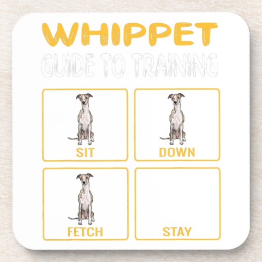 Whippet Guide to training Dog Obedience Bier Onderzetter (Voorkant)