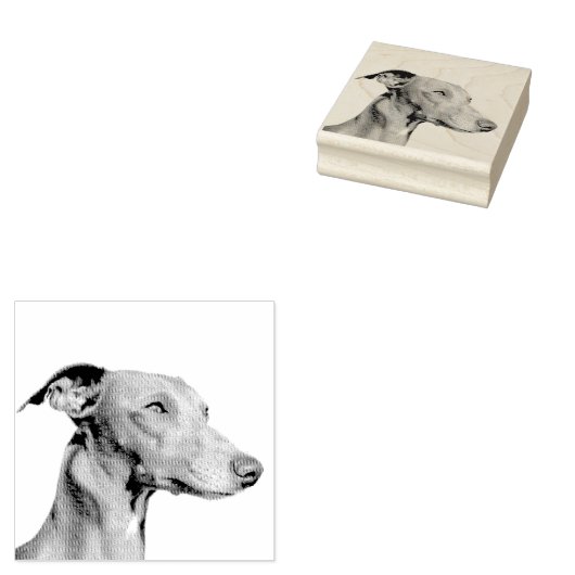 Whippet Gummistempel Rubberstempel (Gestempeld)