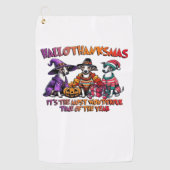 Whippet Halloween Thanksgiving Christmas Oversized Golfhanddoek (Voorkant)