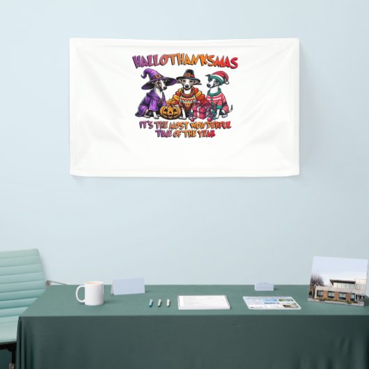 Whippet Halloween Thanksgiving Christmas Oversized Spandoek (Beurs)