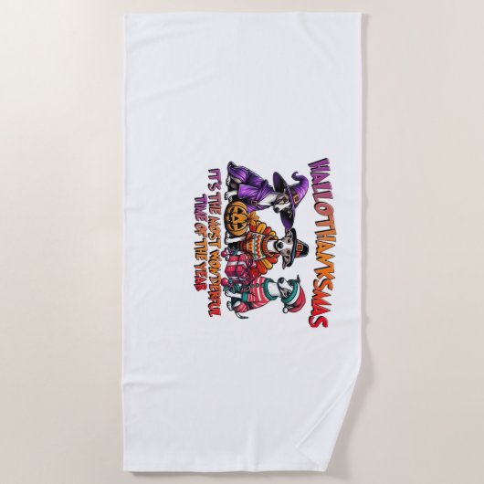 Whippet Halloween Thanksgiving Christmas Oversized Strandlaken (Voorkant)