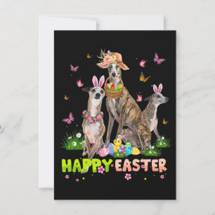 Whippet Happy Easter Bunny Eggs Easter Gift Kinder Kaart
