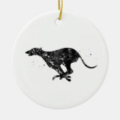 Whippet hardlopen keramisch ornament (Voorkant)