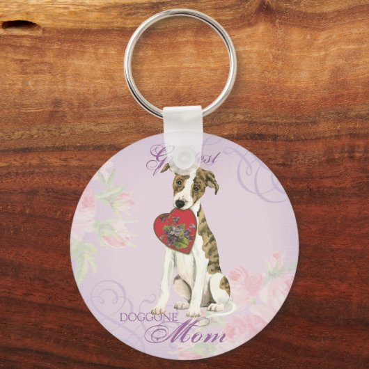 Whippet Heart mama Sleutelhanger (Voorkant)