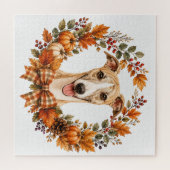Whippet Herfstkrans Legpuzzel (Horizontaal)