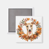 Whippet Herfstkrans Magneet (Voorkant / Achterkant)