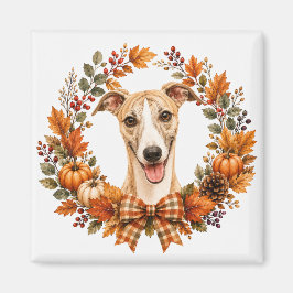 Whippet Herfstkrans Magneet