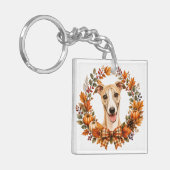 Whippet Herfstkrans Sleutelhanger (Voorkant Links)