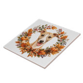 Whippet Herfstkrans Tegeltje (Zijkant)