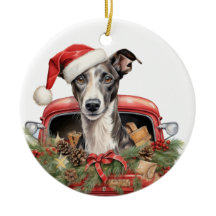 Whippet Holiday Ornament