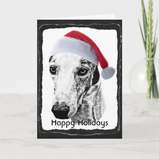 Whippet hond feestdagen kaart (Voorkant)