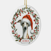 Whippet-hond keramische cirkelvormige ornament (Rechts)