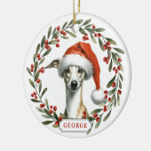 Whippet-hond keramische cirkelvormige ornament (Links)
