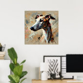 Whippet-hond-kunstposter Poster (Thuiskantoor)