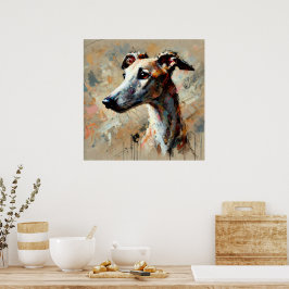 Whippet-hond-kunstposter Poster