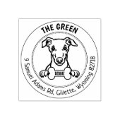 Whippet hond retour adres familie rubberstempel (Afrduk)