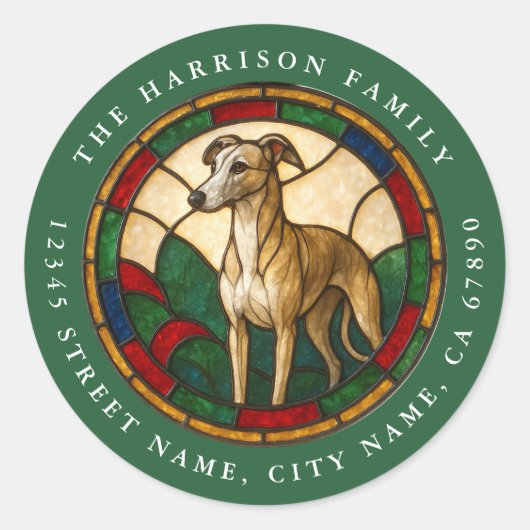 Whippet-hond ronde stickers (Voorkant)