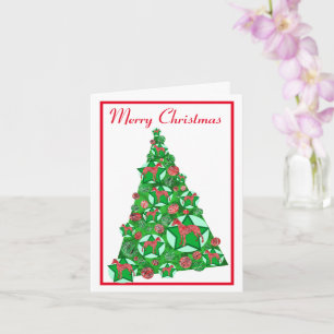 Whippet hond silhouet kerstboom wit kaart