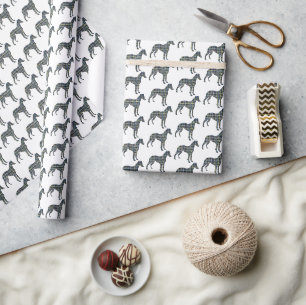 Whippet hond silhouet Y & B wit cadeau Cadeaupapier