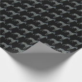 Whippet hond silhouet Y & B zwart cadeau Cadeaupapier (Hoek)