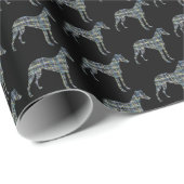 Whippet hond silhouet Y & B zwart cadeau Cadeaupapier (Rol Hoek)