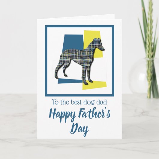 Whippet-hond Silhouette Driekleur Vaderdag Kaart (Voorkant)
