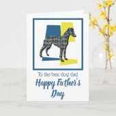 Whippet-hond Silhouette Driekleur Vaderdag Kaart (Gele Bloem)