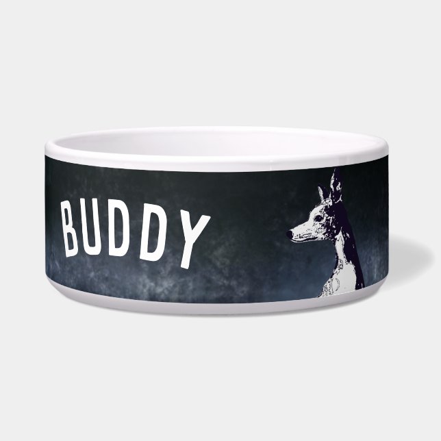 Whippet hond vriend huisdier bed voerbakje (Voorkant)