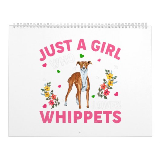 Whippet Hondenliefhebber is gewoon een meisje dat Kalender (Hoes)