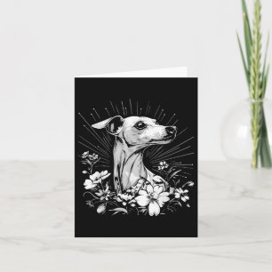 Whippet Hondenliefhebber Retro Style Tattoo Kaart