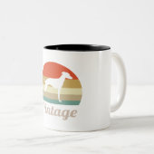 Whippet Hondenliefhebber |  stijl Tweekleurige Koffiemok (Voorkant rechts)