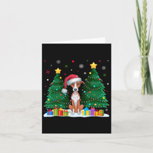 Whippet Hondenliefhebbers Kerstman Hoed Lelijke Ke Kaart