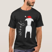 Whippet hondenontwerp met Sinterklaas Pet voor Chr T-shirt (Voorkant)