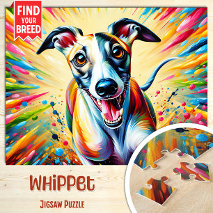 Whippet Hondenportret Acryl Kunstprint Hondenliefh Legpuzzel