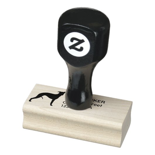 Whippet Hondenras Silhouet Retouradres Rubberstempel (Stempel)