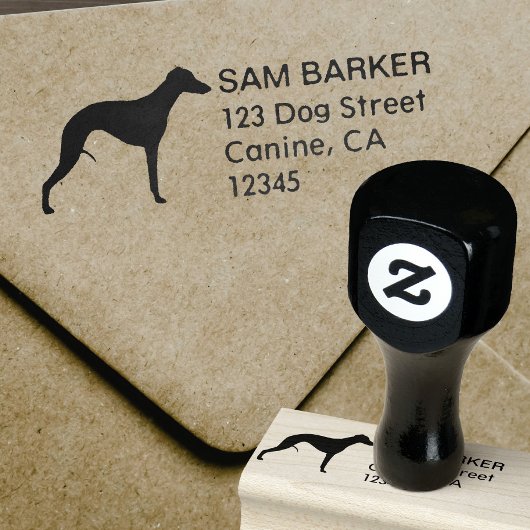 Whippet Hondenras Silhouet Retouradres Rubberstempel