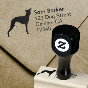 Whippet Hondenras Silhouet Retouradres Rubberstempel