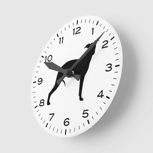 Whippet Hondenras Silhouette Ronde Klok (Hoek)