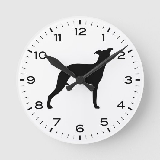 Whippet Hondenras Silhouette Ronde Klok (Voorkant)
