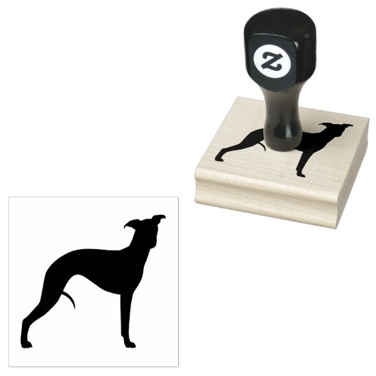 Whippet Hondenras Silhouette Rubberstempel (Gestempeld)