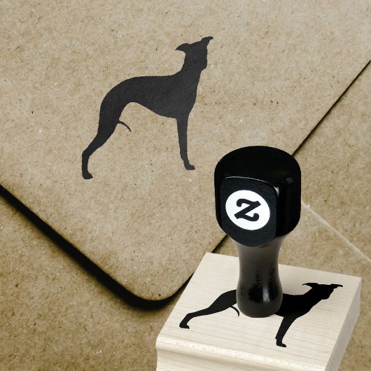 Whippet Hondenras Silhouette Rubberstempel
