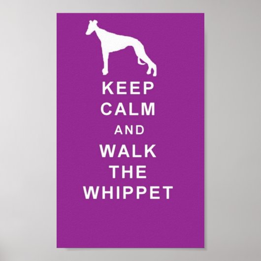 WHIPPET houd Calm Walk het grote poster van het Wh (Voorkant)