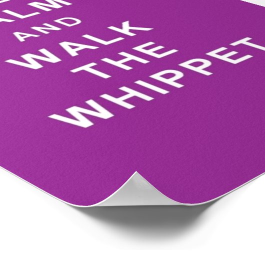 WHIPPET houd Calm Walk het grote poster van het Wh (Hoek)