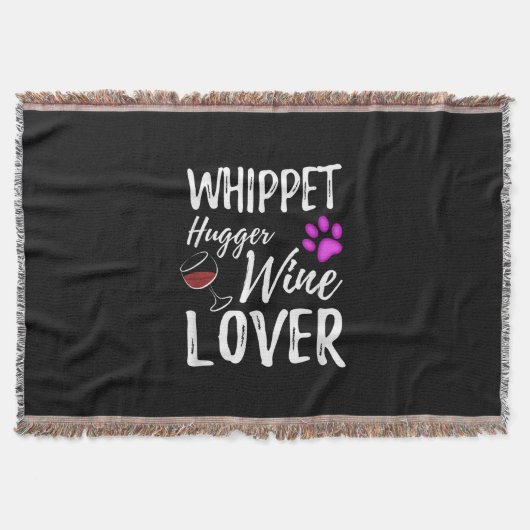 Whippet Hugger Wine Lover Dog mama of Dog Dad Gift Deken (Voorkant)