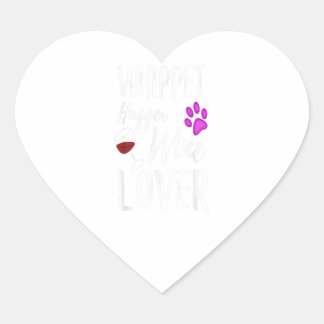 Whippet Hugger Wine Lover Dog Mom or Dog Dad Gift Hart Sticker