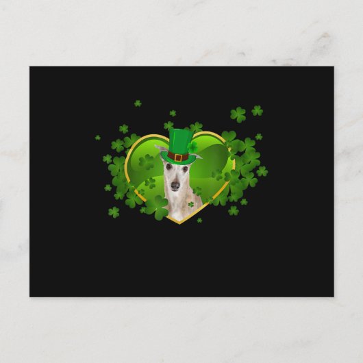 Whippet Iers Cute St. Patrick Dag Hond Liefhebber  Feestdagenkaart (Voorkant)
