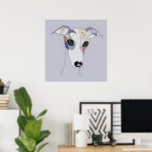 Whippet in Denim Colors Poster (Thuiskantoor)